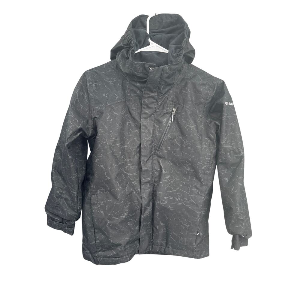Columbia Outer Layer Winter Ski Hoodie Black Jacket Kids Medium